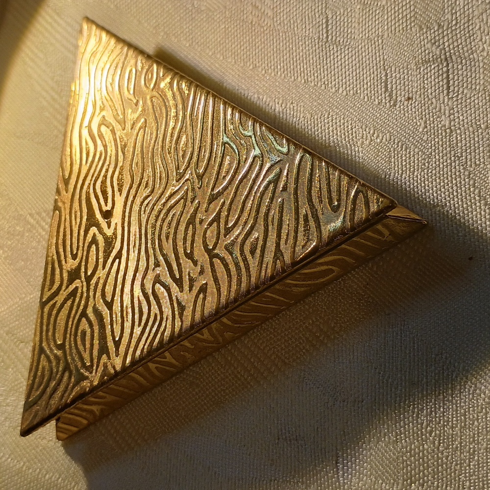 Gold and Pink Triangular Compact